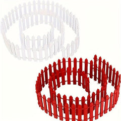 Mini Fairy Garden Fence DIY Wood Fence Mini Decorative Toy House Red