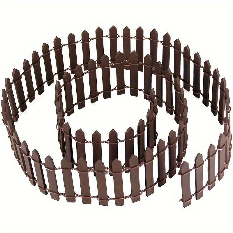 Mini Fairy Garden Fence DIY Wood Fence Mini Decorative Toy House Red