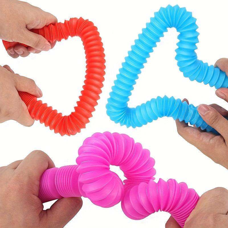 Colorful Pop Tube Sensory Toys For Kids 5pcs