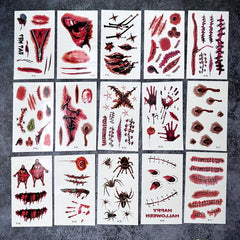 Halloween Scar Stickers Realistic Waterproof Men And Women 60pcs