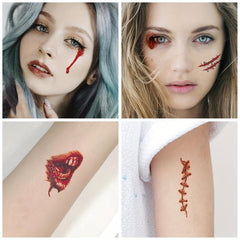 Halloween Scar Stickers Realistic Waterproof Men And Women 60pcs