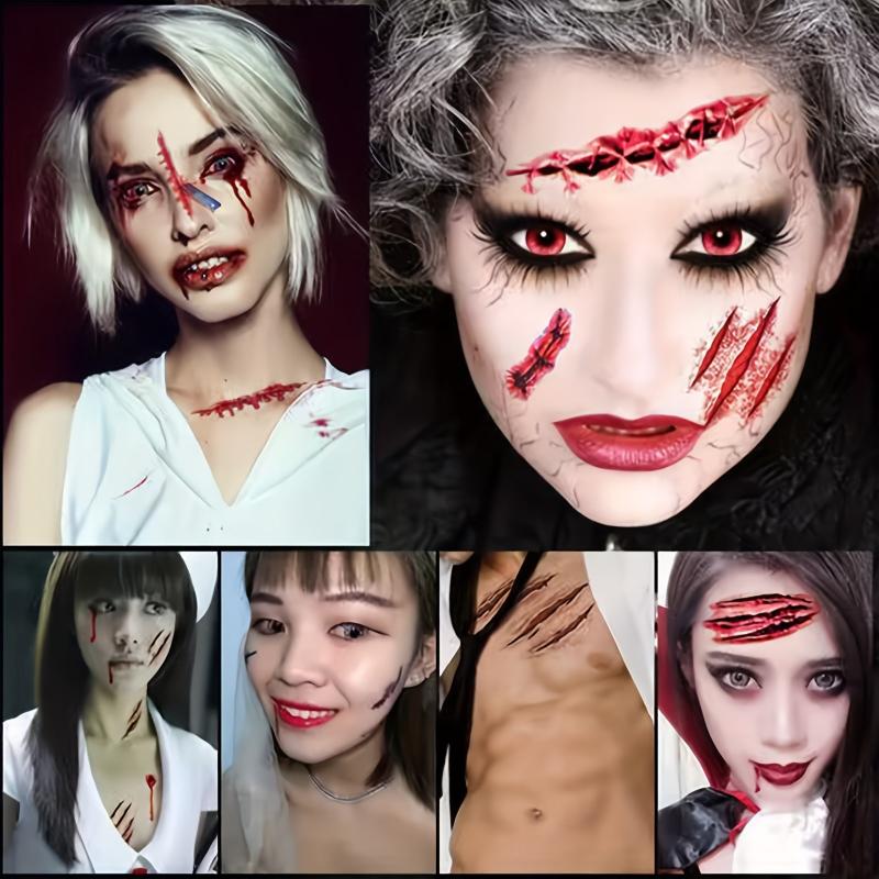 Halloween Scar Stickers Realistic Waterproof Men And Women 60pcs