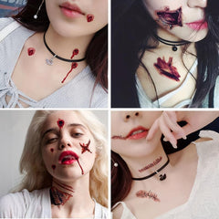 Halloween Scar Stickers Realistic Waterproof Men And Women 60pcs