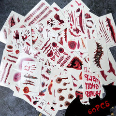 Halloween Scar Stickers Realistic Waterproof Men And Women 60pcs