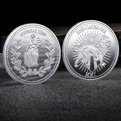 Golden Silvery Lion Collectible Challenge Coin Gift
