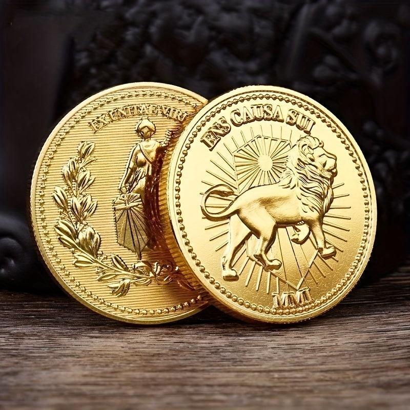 Golden Silvery Lion Collectible Challenge Coin Gift