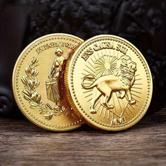 Golden Silvery Lion Collectible Challenge Coin Gift