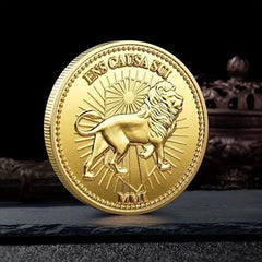Golden Silvery Lion Collectible Challenge Coin Gift