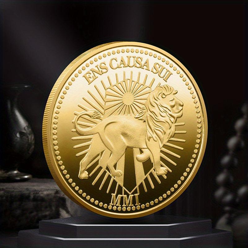Golden Silvery Lion Collectible Challenge Coin Gift