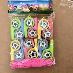 12pcs Plastic Whistle Referee Competition Rope Whistle Set