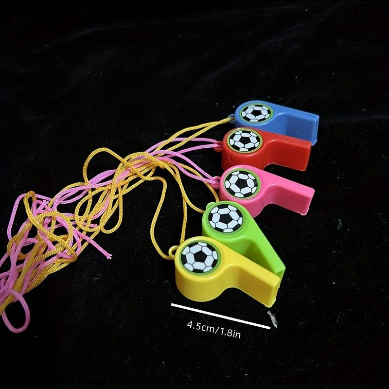 12pcs Plastic Whistle Referee Competition Rope Whistle Set