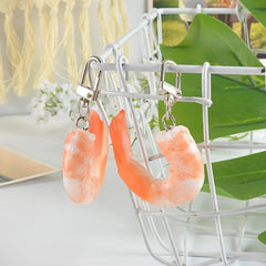 Creative Shrimp Keychain PVC Model Toy for Kids