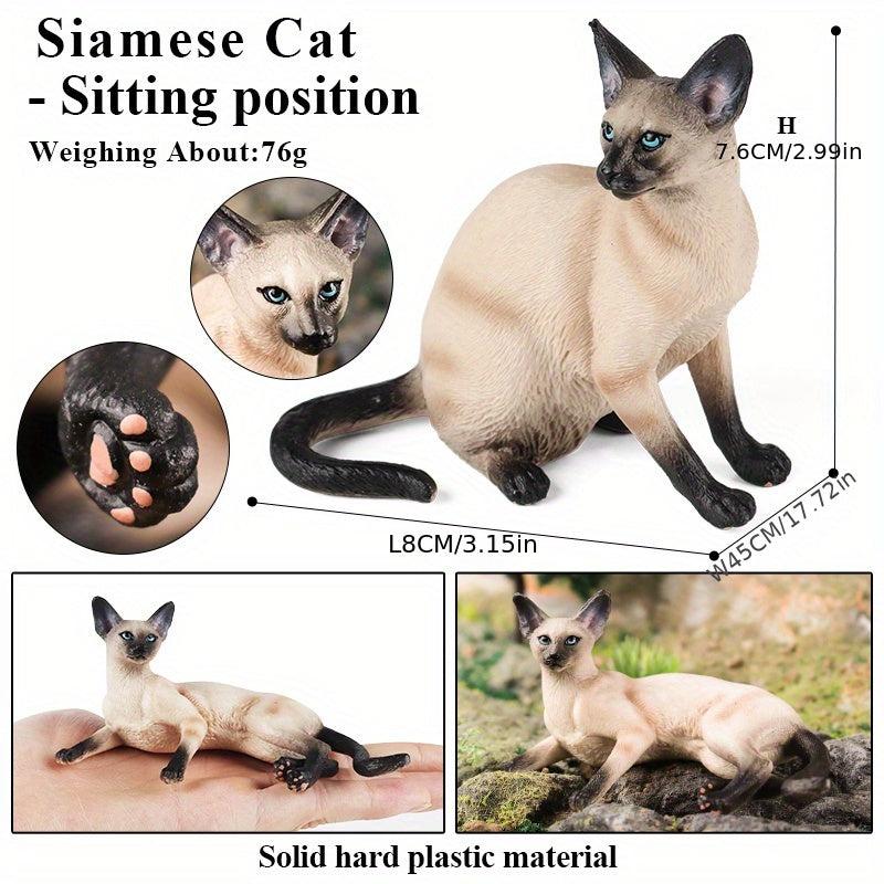 Simulation Cat Model Pet Cat Toys Siamese Cat Hairless Cat Doll Model Ornament