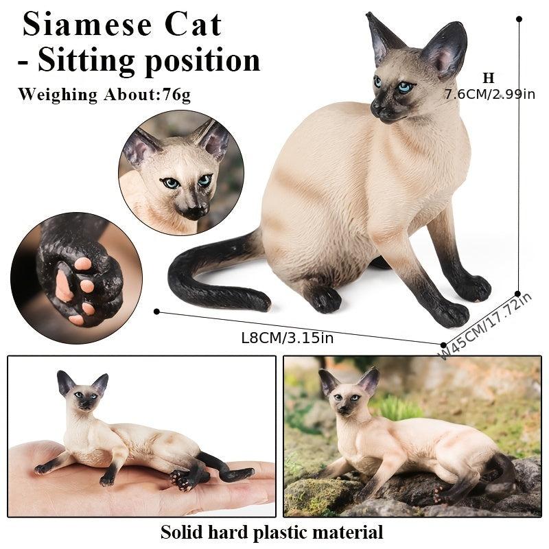 Simulation Cat Model Pet Cat Toys Siamese Cat Hairless Cat Doll Model Ornament