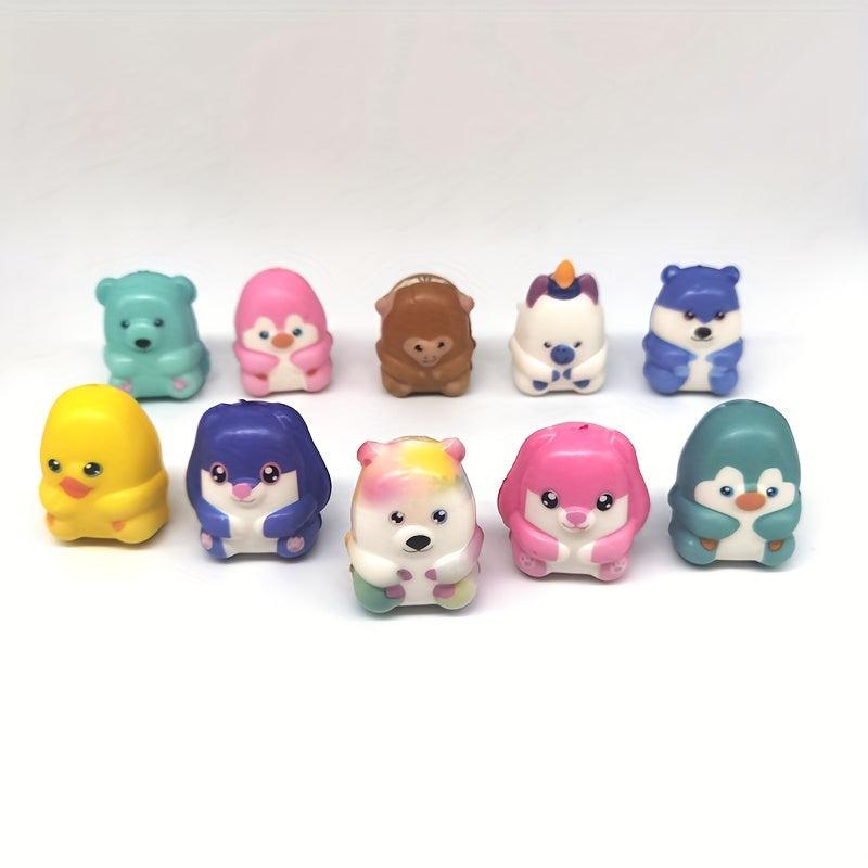 2pcs Squishy Cartoon Doll Animal PU Slow Rebound Pinch Toy
