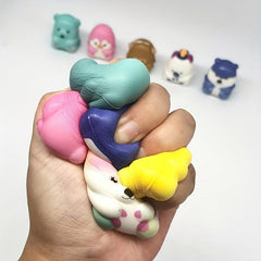 2pcs Squishy Cartoon Doll Animal PU Slow Rebound Pinch Toy