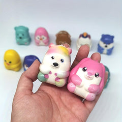 2pcs Squishy Cartoon Doll Animal PU Slow Rebound Pinch Toy