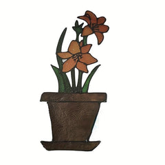 Red Flower Pot Stickers Wall Decor Window Glass Decoration