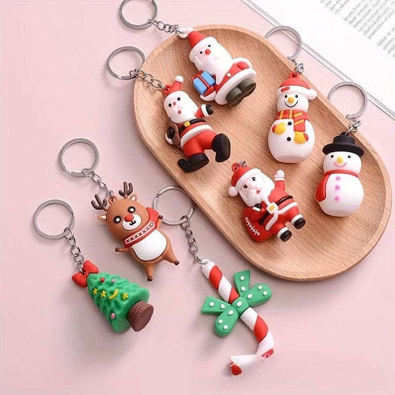Christmas Santa Claus Tree Snowman Doll Keychain Bag Pendant Gift