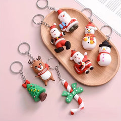 Christmas Santa Claus Tree Snowman Doll Keychain Bag Pendant Gift