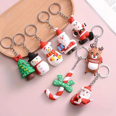 Christmas Santa Claus Tree Snowman Doll Keychain Bag Pendant Gift