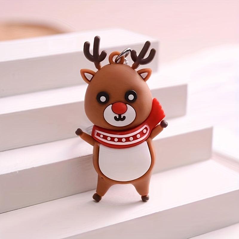 Christmas Santa Claus Tree Snowman Doll Keychain Bag Pendant Gift