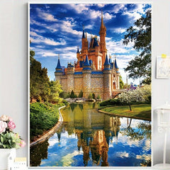 Diamond Painting Castle Reflective Decorative Landscape DIY Full Diamond