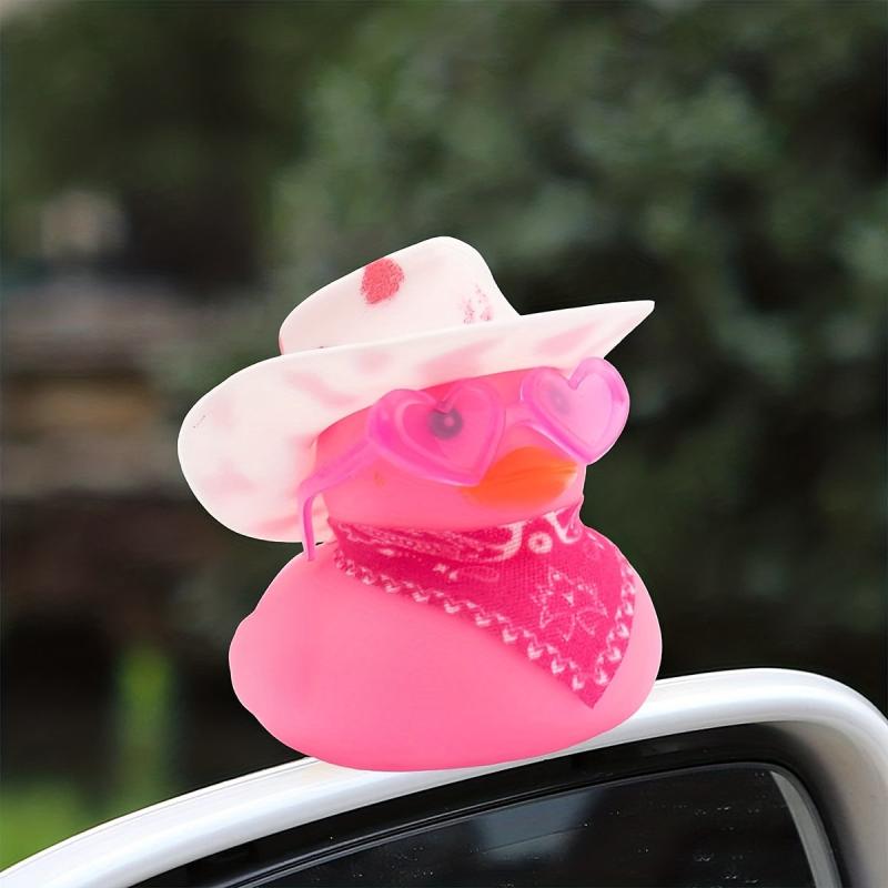Duck DIY Toy Home Car Decor Gift Mini Hat Sunglasses Swim Ring Pink Duck