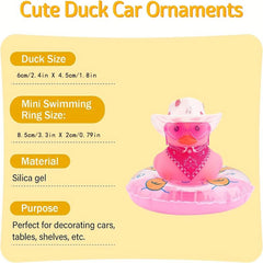 Duck DIY Toy Home Car Decor Gift Mini Hat Sunglasses Swim Ring Pink Duck