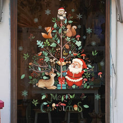Christmas Window Clings Decorative Santa Claus Stickers