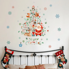 Christmas Window Clings Decorative Santa Claus Stickers