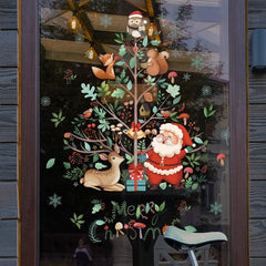 Christmas Window Clings Decorative Santa Claus Stickers