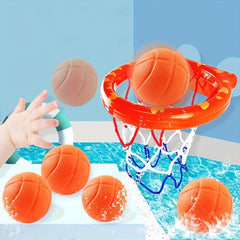 Kids Basketball Hoop & Balls Playset Fun Bathtub Shooting Game - 3 Balls