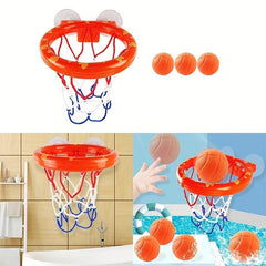 Kids Basketball Hoop & Balls Playset Fun Bathtub Shooting Game - 3 Balls