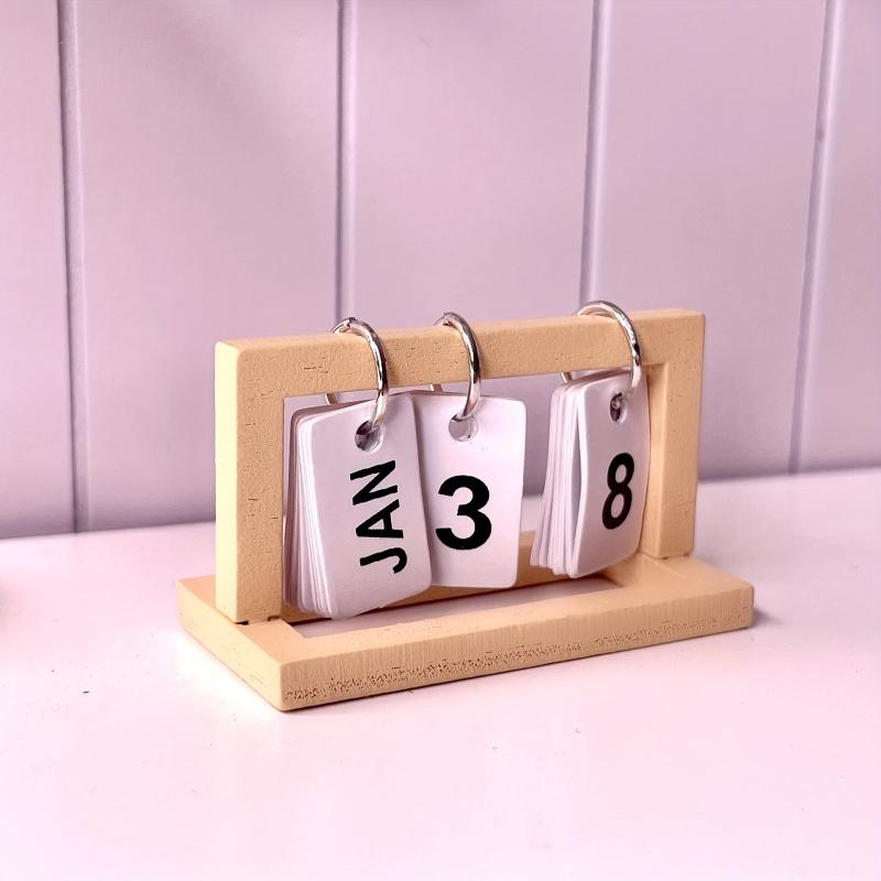 Doll House Scene Mini Desk Calendar 1pc