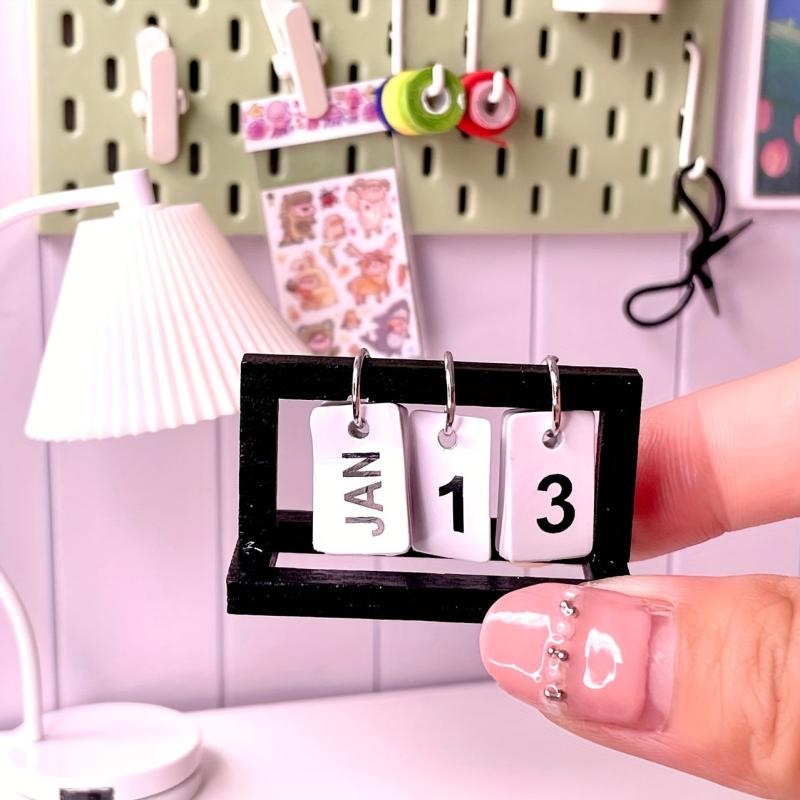 Doll House Scene Mini Desk Calendar 1pc
