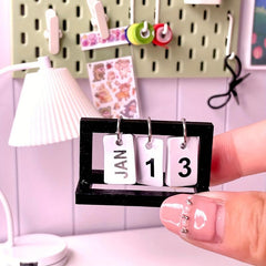Doll House Scene Mini Desk Calendar 1pc
