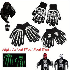 Halloween Skeleton Hand Knitted Gloves Elastic Touch Screen Ghost Claw Gloves