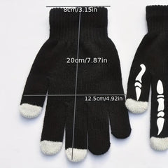 Halloween Skeleton Hand Knitted Gloves Elastic Touch Screen Ghost Claw Gloves