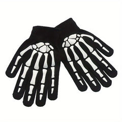 Halloween Skeleton Hand Knitted Gloves Elastic Touch Screen Ghost Claw Gloves