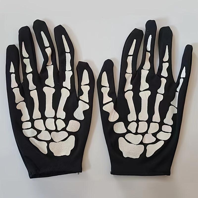 Halloween Skeleton Hand Knitted Gloves Elastic Touch Screen Ghost Claw Gloves