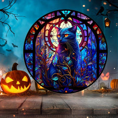 Halloween Memorial Cat Suncatcher - Pet Loss Gift