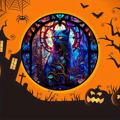 Halloween Memorial Cat Suncatcher - Pet Loss Gift