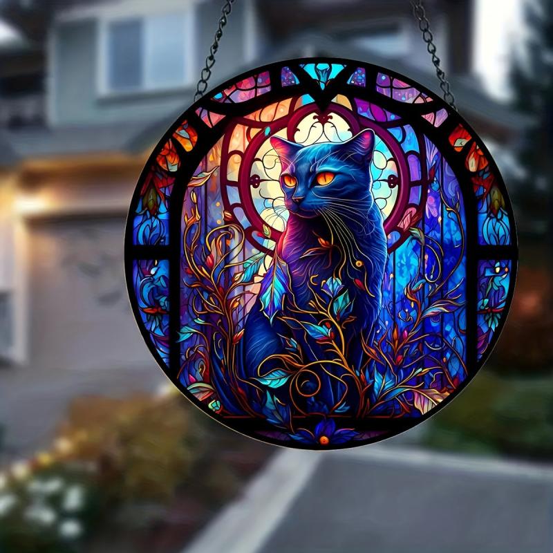 Halloween Memorial Cat Suncatcher - Pet Loss Gift