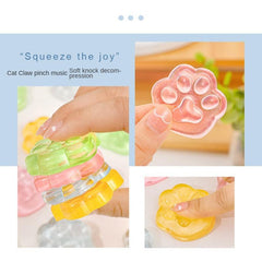 2pcs Jelly Cat Claw Pinch Toy Transparent Vent Toy