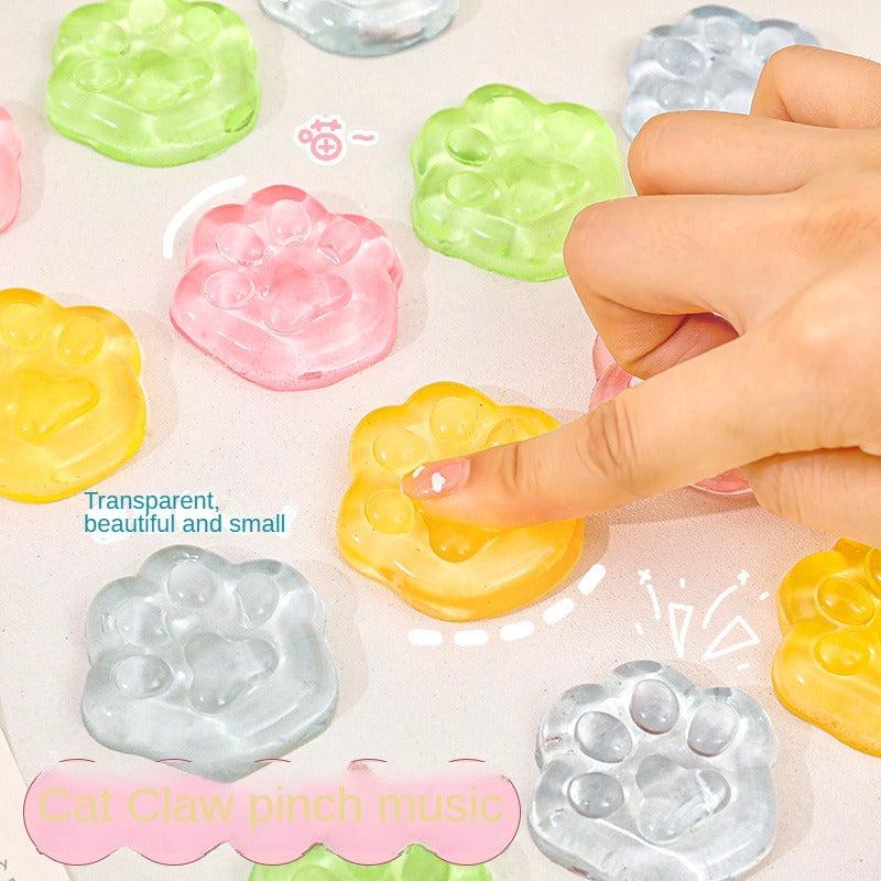 2pcs Jelly Cat Claw Pinch Toy Transparent Vent Toy