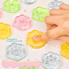 2pcs Jelly Cat Claw Pinch Toy Transparent Vent Toy