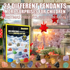 24 Grids Mineral Christmas Countdown 24 Days Surprise Multicolor Mineral Toy