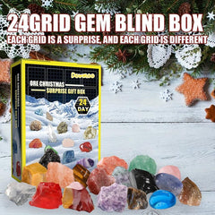 24 Grids Mineral Christmas Countdown 24 Days Surprise Multicolor Mineral Toy