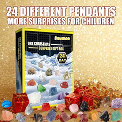 24 Grids Mineral Christmas Countdown 24 Days Surprise Multicolor Mineral Toy